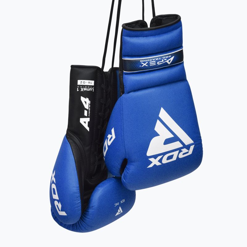 Boxerské rukavice  RDX Apex Lace Up Training Sparring Boxing blue 4