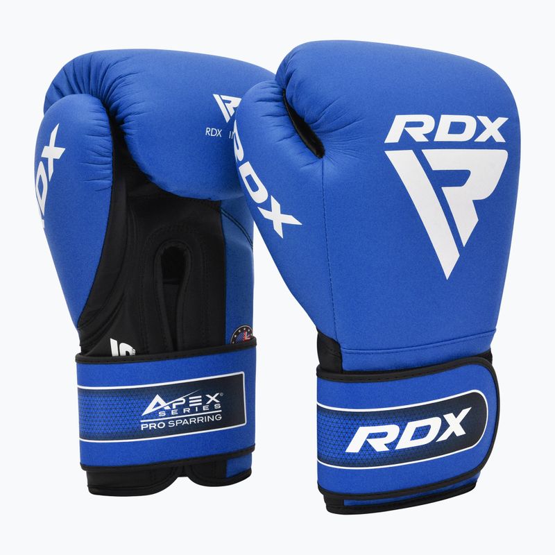 Boxerské rukavice  RDX Apex Sparring Training Boxing Hook & Loop blue 2