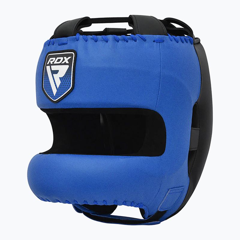 Boxerská přilba RDX Apex Boxing Head Gear With Nose Protection Bar blue