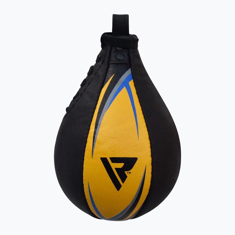 Boxerský perleťový míč RDX Speed Ball Leather Multi černo-žlutá 2SBL-S2YU 3