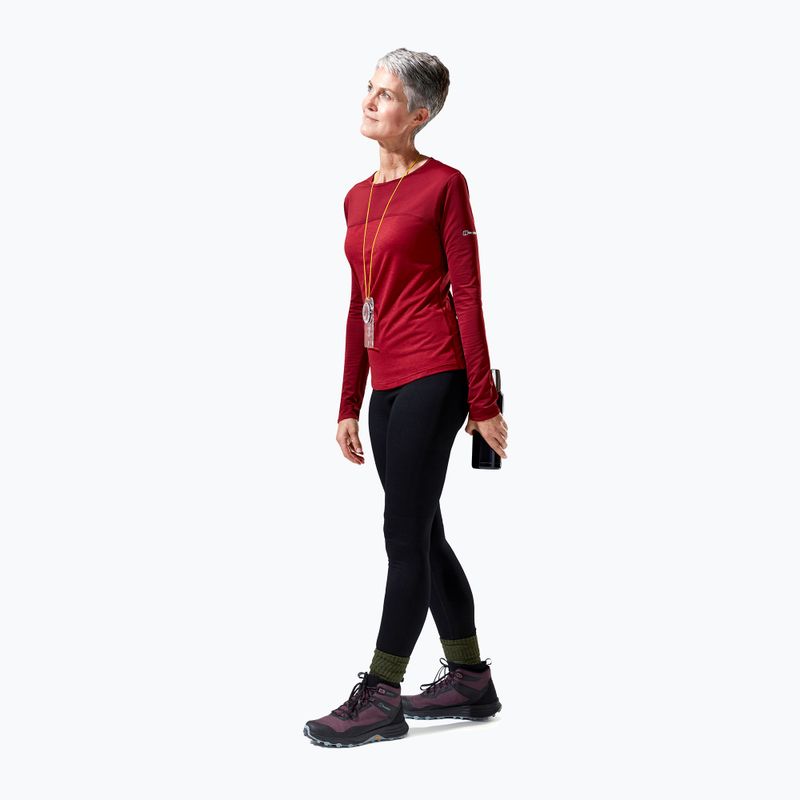 Dámské trekové tričko longsleeve  Berghaus Voyager Tech Tee Basecrew syrah/red dahlia 2