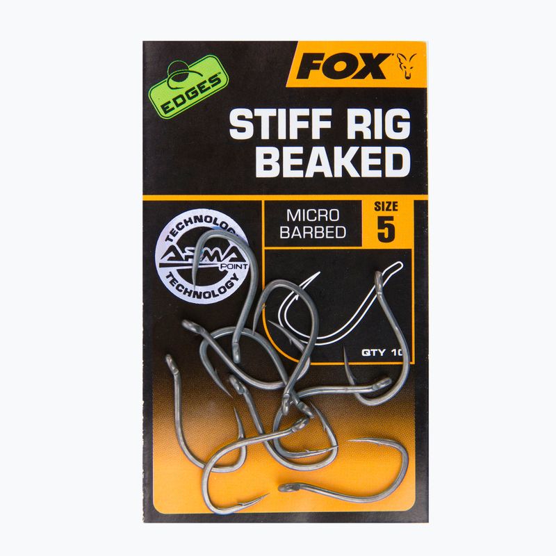 Háčky Fox Edges Carp Hooks Armapoint Stiff Rig Beaked grey CHK169 2