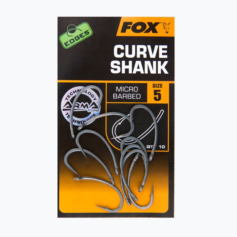Kaprové háčky Fox Edges Armapoint Curve Shank Velikost šedá CHK195 2