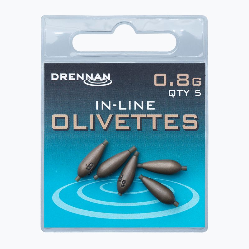 Drennan průchozí olivové závaží 5 ks hnědé TOOIO175