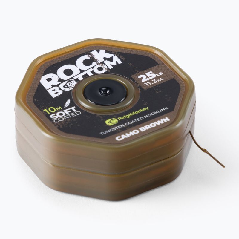 Ridge Monkey Connexion Rock Bottom Tungsten Soft Coated Hooklink hnědý RMT280