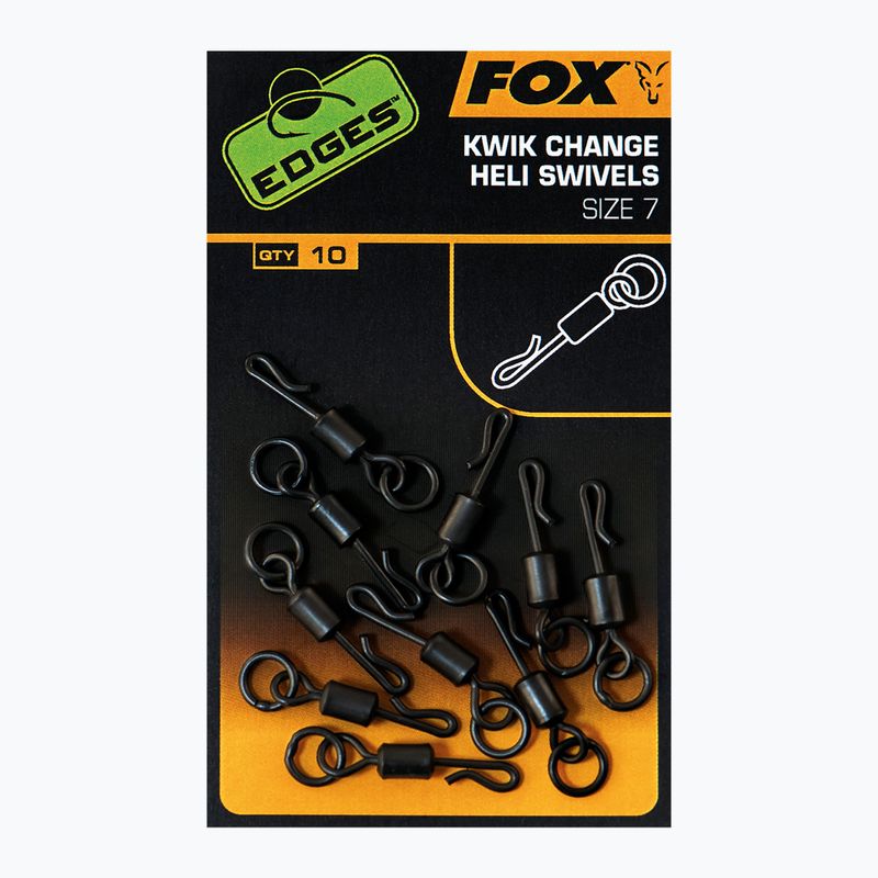 Fox Edges Kwik Change Heli Swivels kaprové otočné kolečka černé CAC700