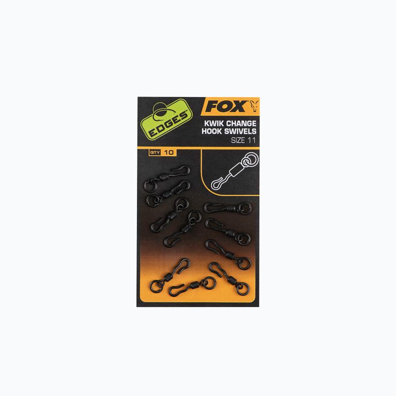Fox Edges Kwik Change Hook Swivels kaprové obratlíky černé CAC702 2