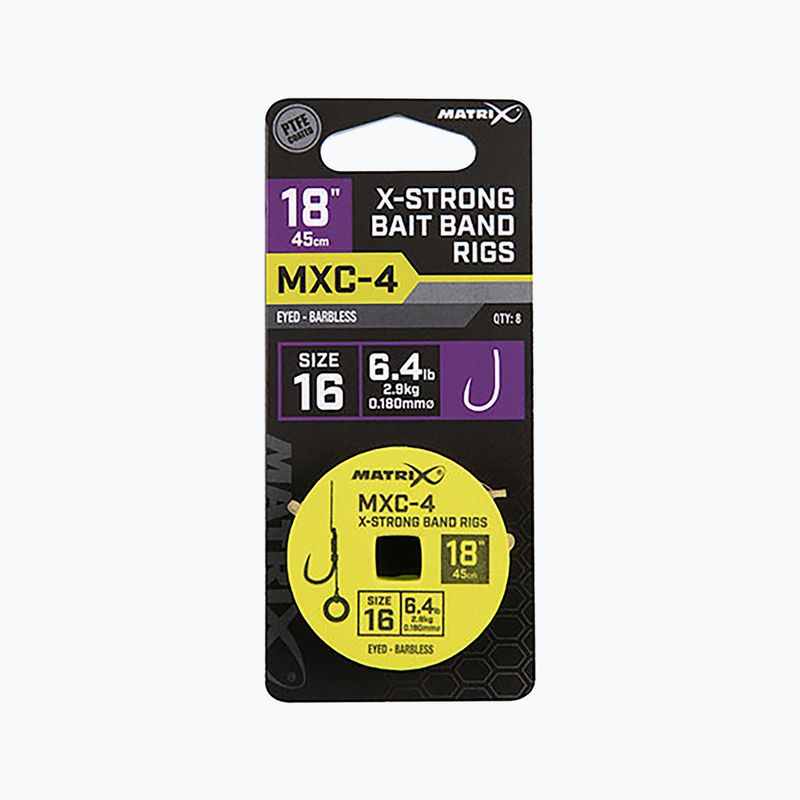 Návazce Matrix MXC-4 Barbless X-Strong Bait Band methode 8 ks transparentní GRR069