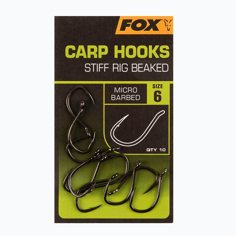 Kaprové háčky Fox Stiff Rig Beaked černé CHK240 2