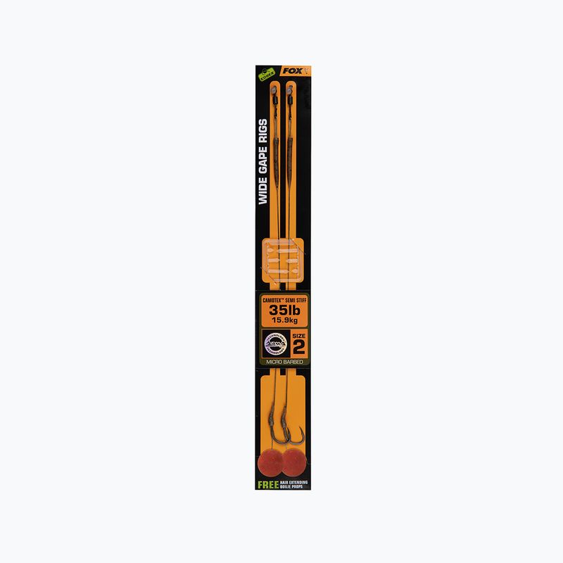 Kaprové návazce Fox Edges Wide Gape Camotex Semi Stiff 2 ks hnědé CCR175