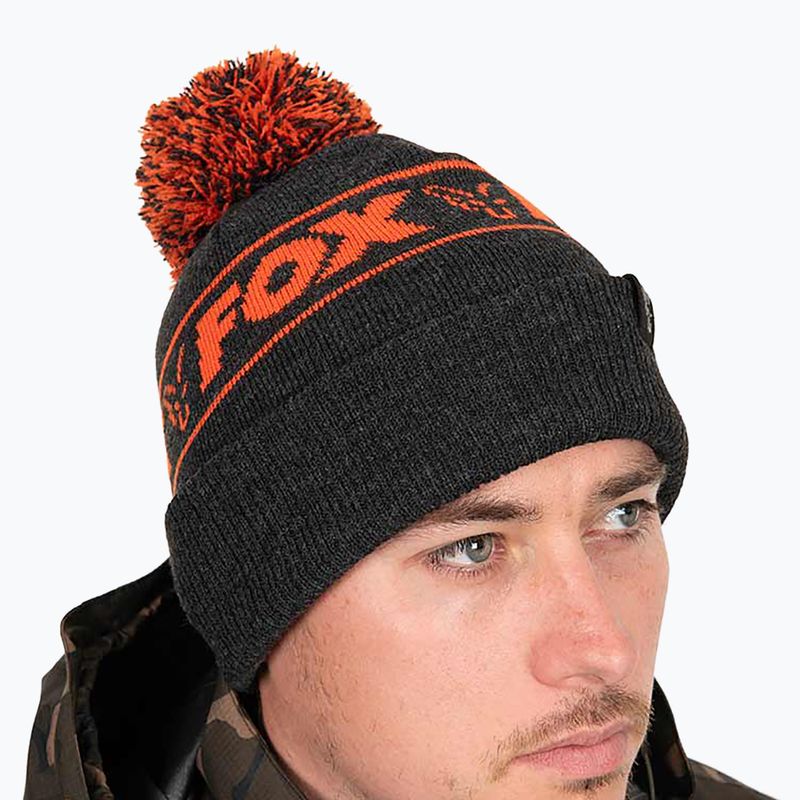 Zimní čepice Fox International Collection Bobble černá/oranžová 6