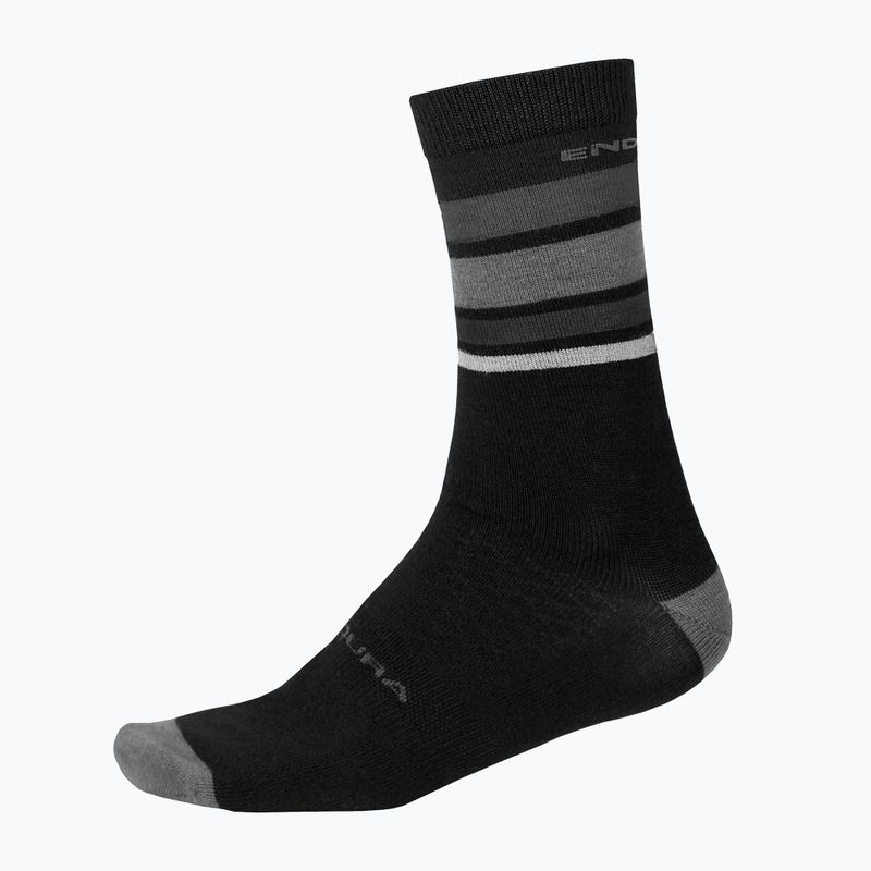 Cyklistické ponožky  Endura BaaBaa Merino Stripe matt black