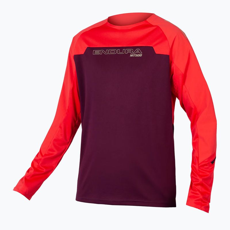 Pánský cyklistický dres Longsleeve Endura MT500 Burner aubergine 7