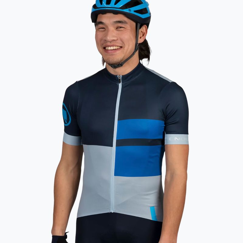 Pánský cyklistický dres Endura FS260 Print S/S ink blue