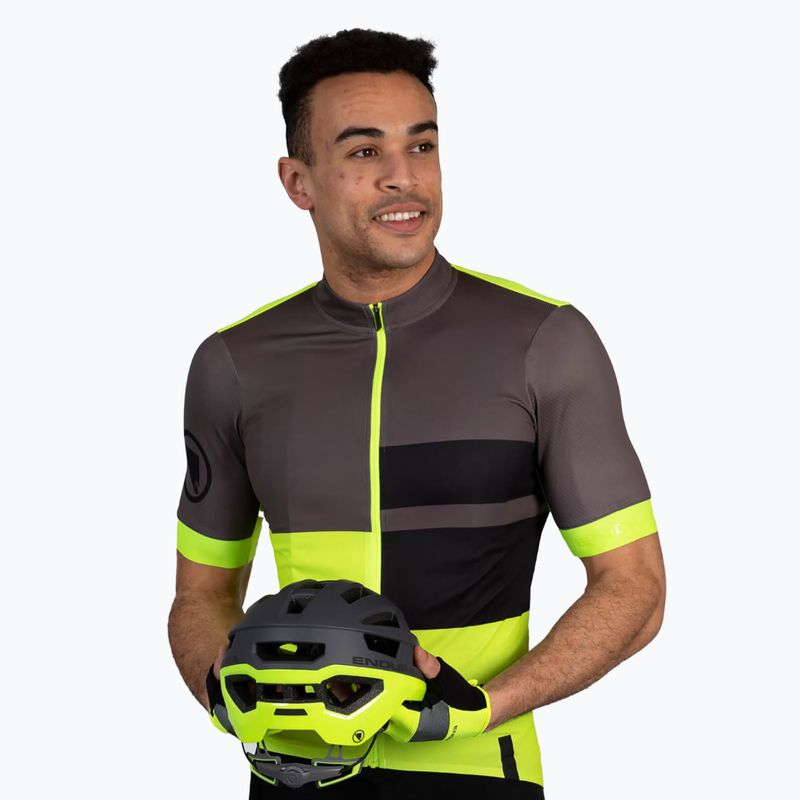 Pánský cyklistický dres Endura FS260 Print S/S hi-viz yellow