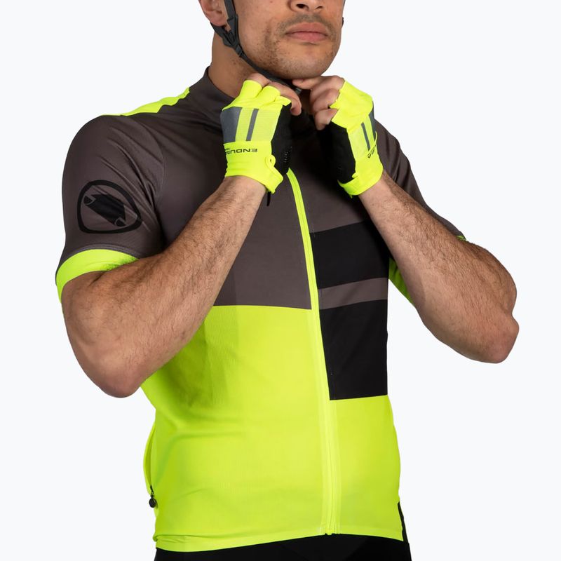 Pánský cyklistický dres Endura FS260 Print S/S hi-viz yellow 5