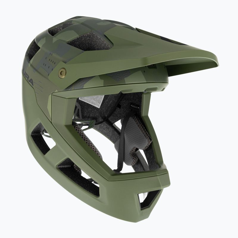 Dětská cyklistická helma Endura Singletrack Full Face olive green