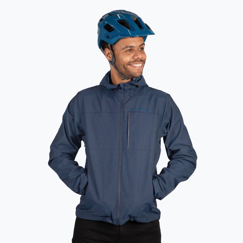 Pánská  cyklistická bunda s kapucí  Endura Hummvee Waterproof Hooded  ink blue