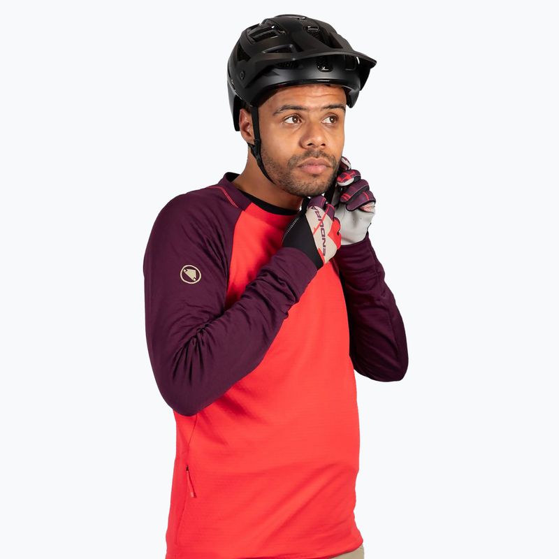 Pánský cyklistický dres Longsleeve Endura Singletrack Fleece aubergine 5