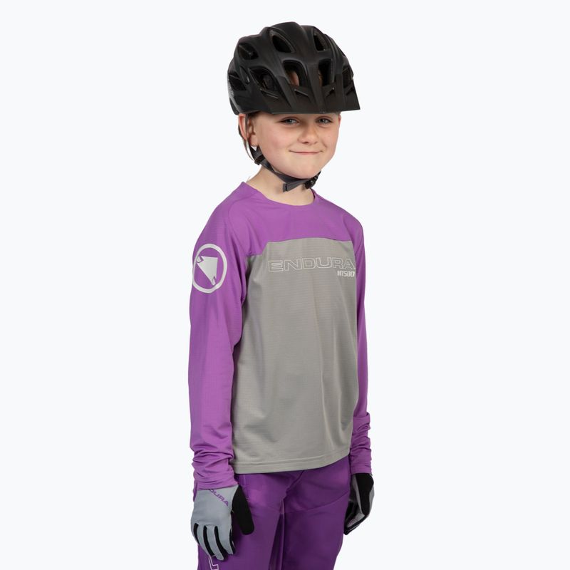 Dětský cyklistický dres longsleeve  Endura MT500 Burner thistle 2