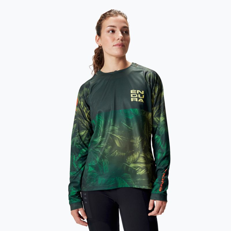 Dámský cyklistický dresLongsleeve Endura Tropical Print Ltd ghillie green