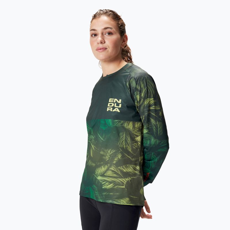 Dámský cyklistický dresLongsleeve Endura Tropical Print Ltd ghillie green 3