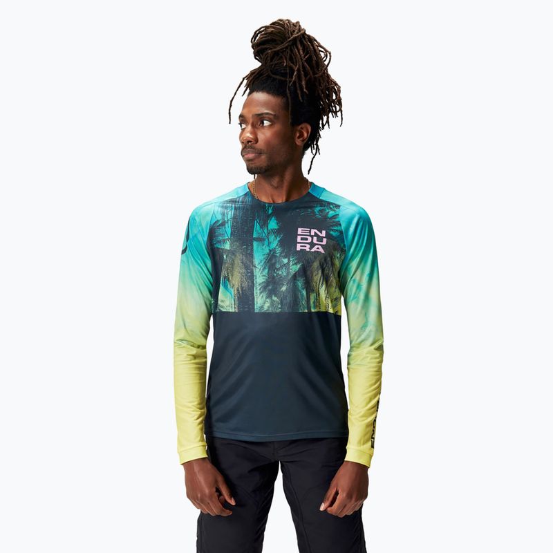 Pánský cyklistický dres Longsleeve Endura Tropical Print Ltd atlantic