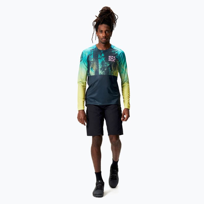 Pánský cyklistický dres Longsleeve Endura Tropical Print Ltd atlantic 2