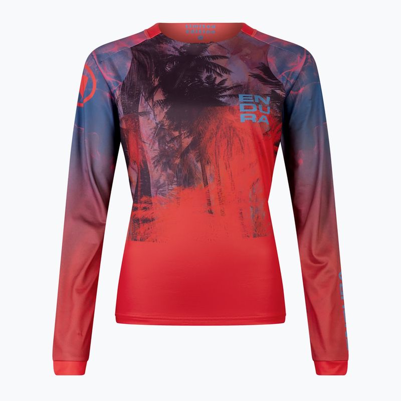 Dámský cyklistický dres Longsleeve Endura Tropical Print Ltd pomergranate 8