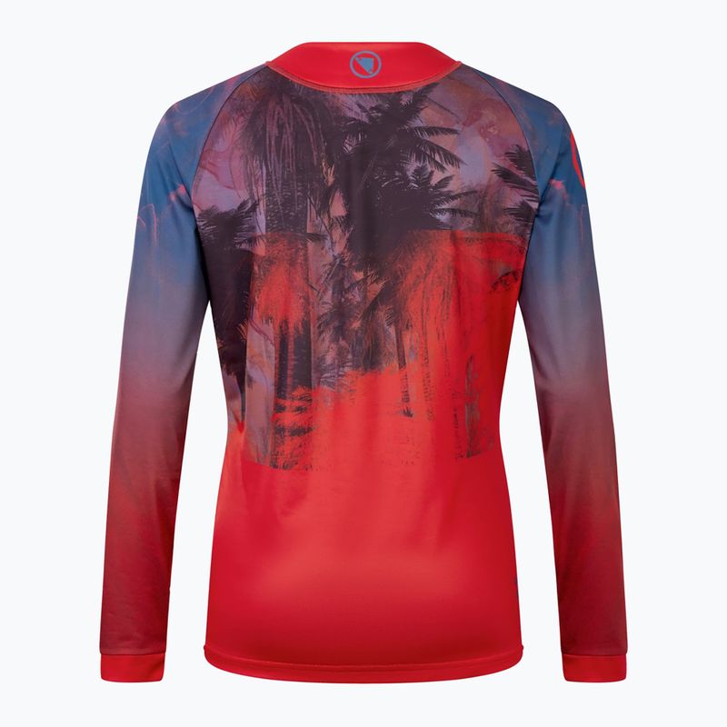 Dámský cyklistický dres Longsleeve Endura Tropical Print Ltd pomergranate 9