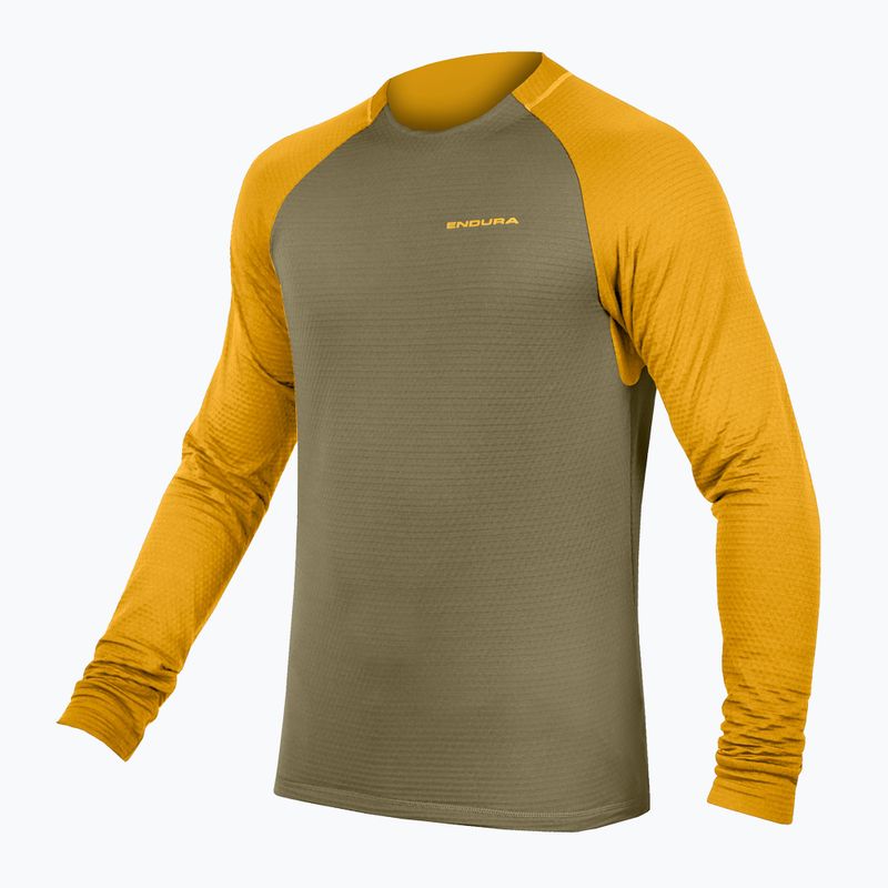 Pánský cyklistický dres longsleeve Endura Singletrack Fleece tweed green