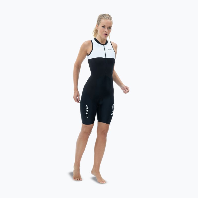 Dámský triatlonový dres ZONE3 Lava Long Distance Trisuit black/white/green 3