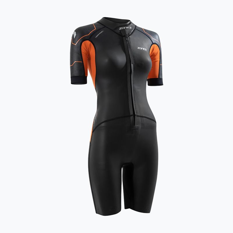 Dámský triatlonový neopren ZONE3 Versa Swimrun black/orange/gunmetal