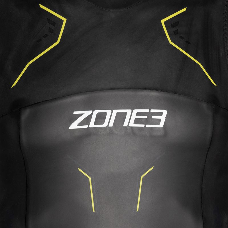 Pánské triatlonové pěnové triko ZONE3 bez rukávů Vision black/lime/gun metal 4