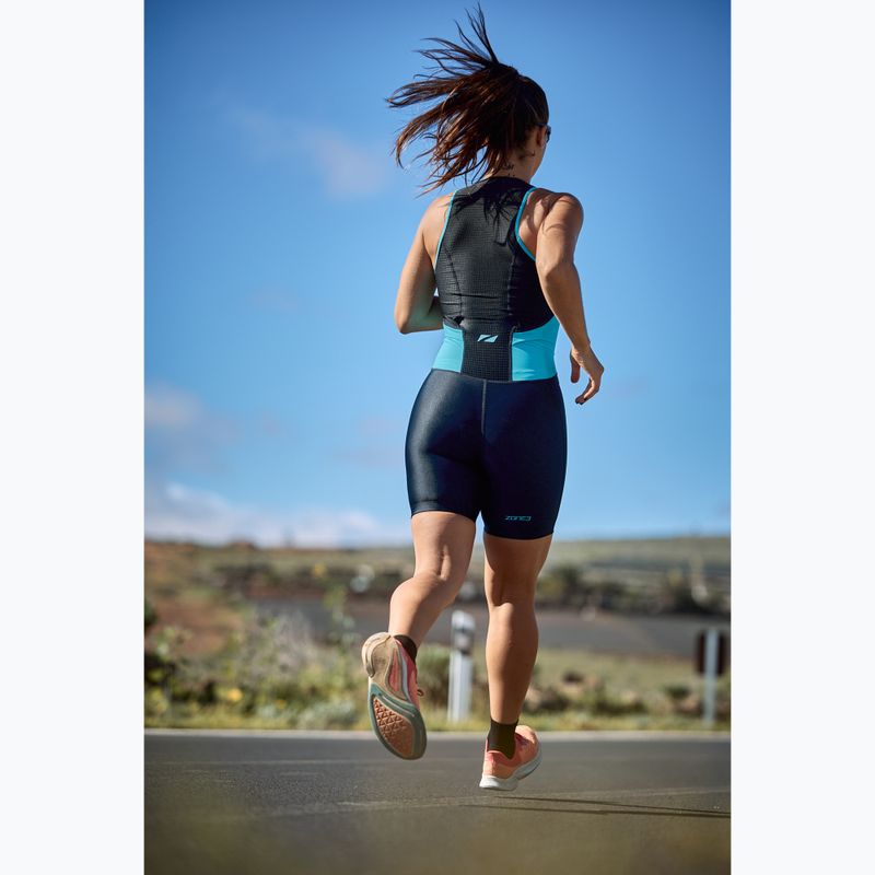 Dámský triatlonový oblek ZONE3 Activate Trisuit black/turquoise 5