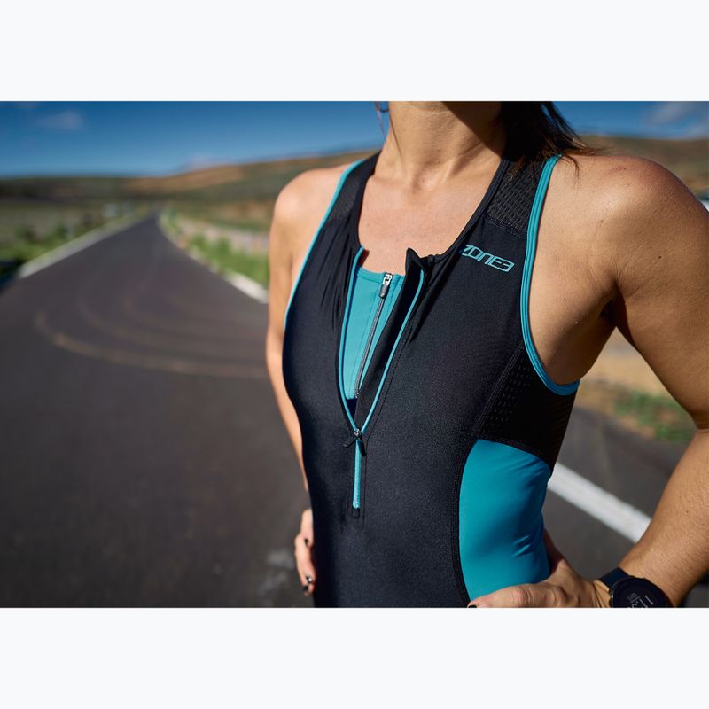 Dámský triatlonový oblek ZONE3 Activate Trisuit black/turquoise 8