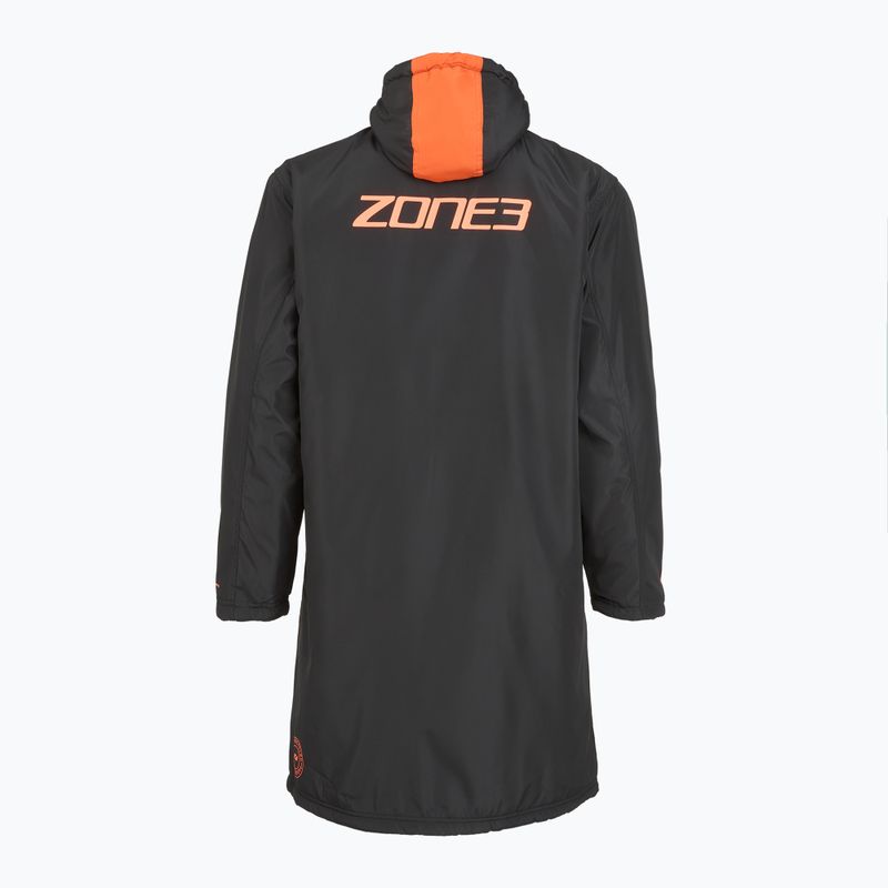 Kabát ZONE3 Recycled Robe Parka black/grey/orange 2
