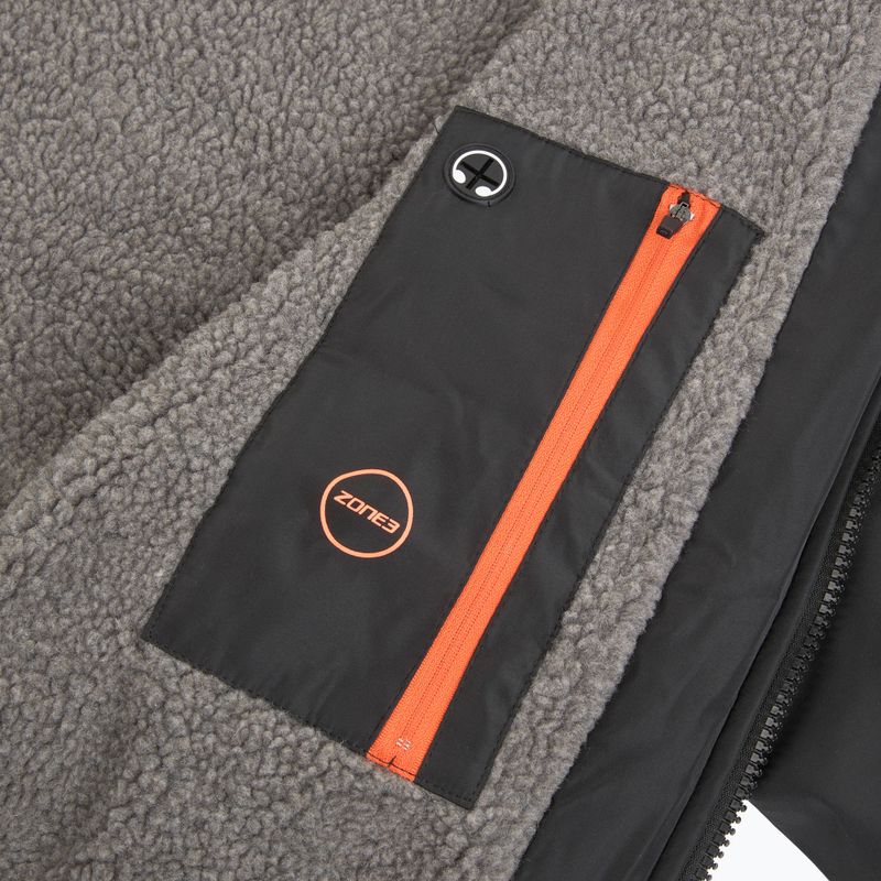 Kabát ZONE3 Recycled Robe Parka black/grey/orange 7
