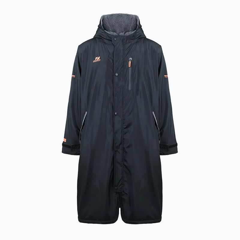 Kabát ZONE3 Recycled Robe Parka black/grey/orange