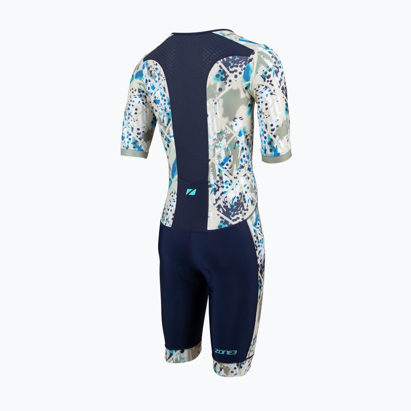 Pánská triatlonová kombinéza  ZONE3 Activate+ Trisuit sand storm/navy/sand 2