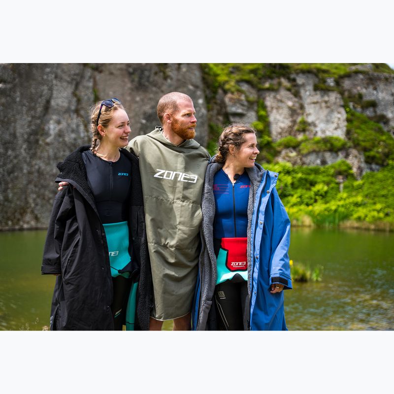 Pončo ZONE3 Microfibre Changing Robe khaki/white 7