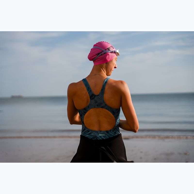 Dámské jednodílné plavky ZONE3 Classic teal tie-dye 10