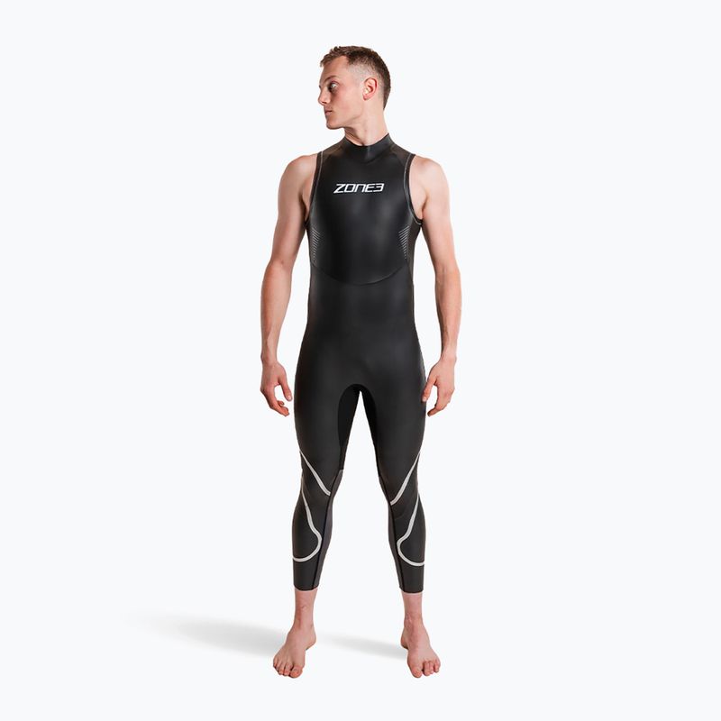 Pánský triatlonový neopren ZONE3 Glide Sleeveless Wetsuit black/grey 3