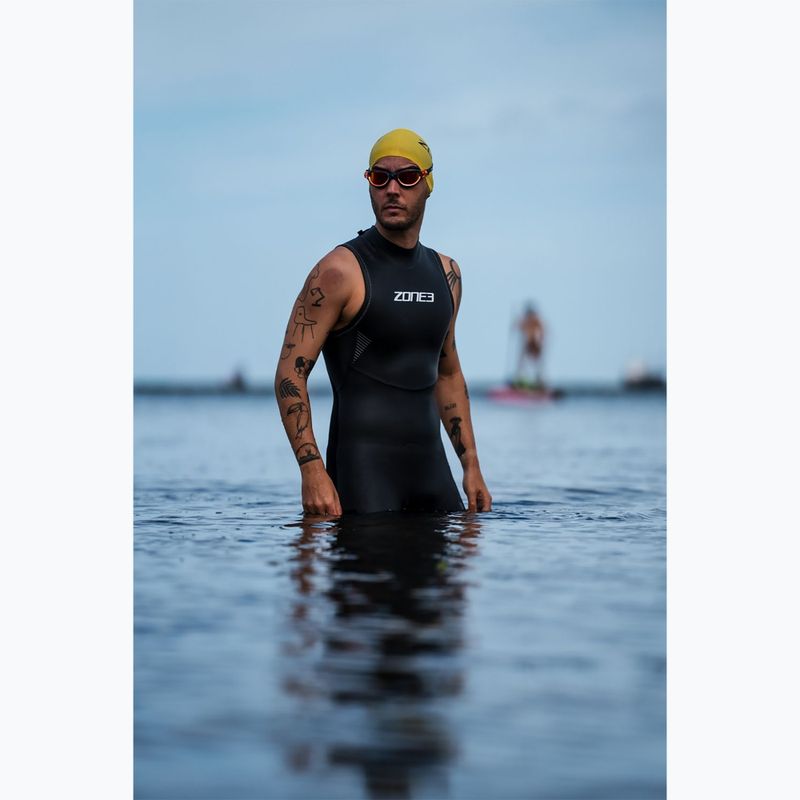 Pánský triatlonový neopren ZONE3 Glide Sleeveless Wetsuit black/grey 8