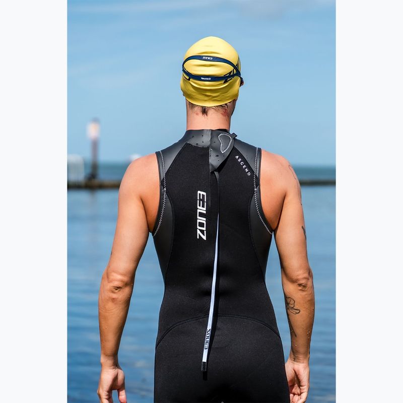 Pánský triatlonový neopren ZONE3 Glide Sleeveless Wetsuit black/grey 9