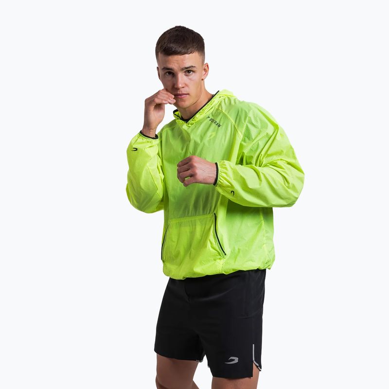Pánská větruodolná bunda BOXRAW Genaro Oversized Windbreaker Hoodie neonově žlutá 5