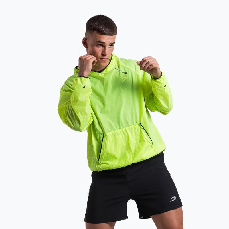 Pánská větruodolná bunda BOXRAW Genaro Oversized Windbreaker Hoodie neonově žlutá 6