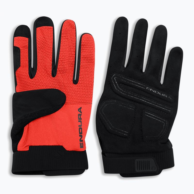 Cyklistické rukavice Endura Loop Full Finger flame red