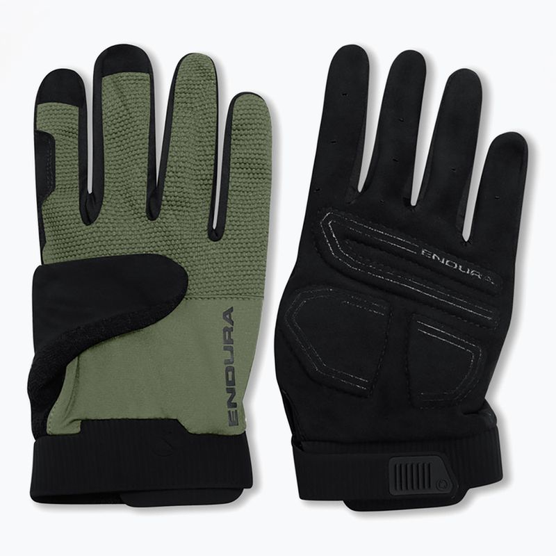 Cyklistické rukavice Endura Loop Full Finger machair green