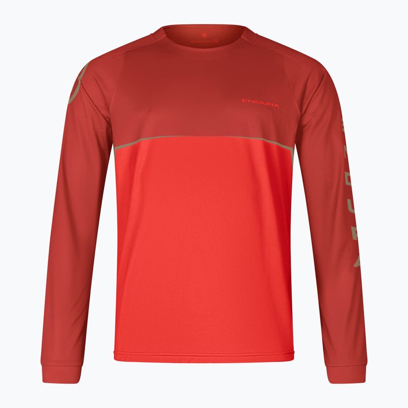Pánský cyklistický dres Longsleeve Endura Core Printed flame red 3